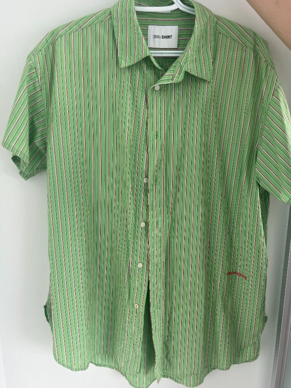 japanese brand- niko and... - green striped short-sleeve shirt